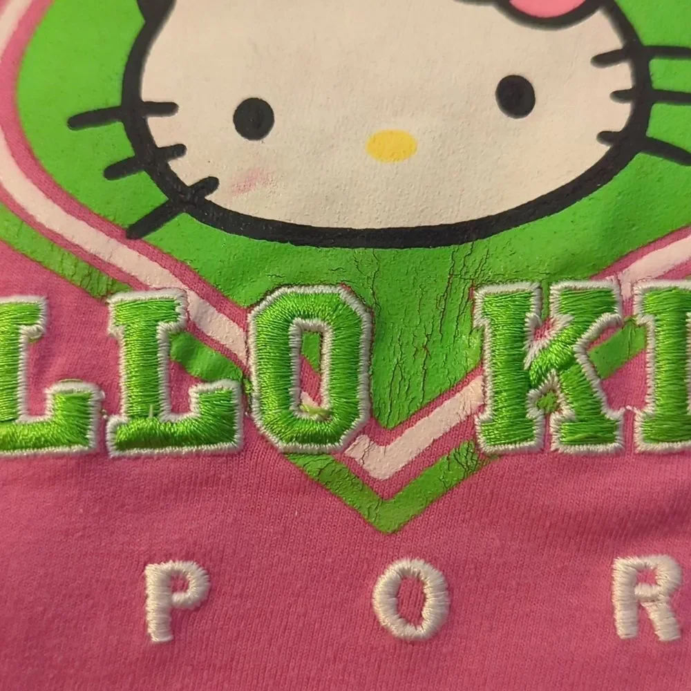 Sanrio Hello‎ Kitty girls vintage Y2K pink embroidered shirt size 5 kawaii